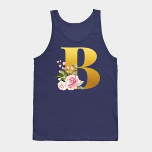 Floral Monogram Bravo Letter B Tank Top